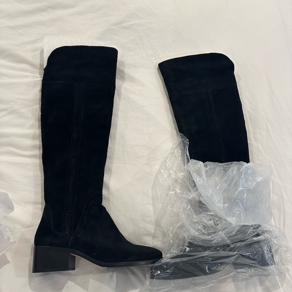 Brand New Vince Camuto Kochelda Over the Knee Boot Black Suede Size 8.5M